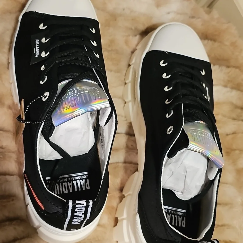 Palladium Revolt LO TX Sneakers in Black and Marshmallow